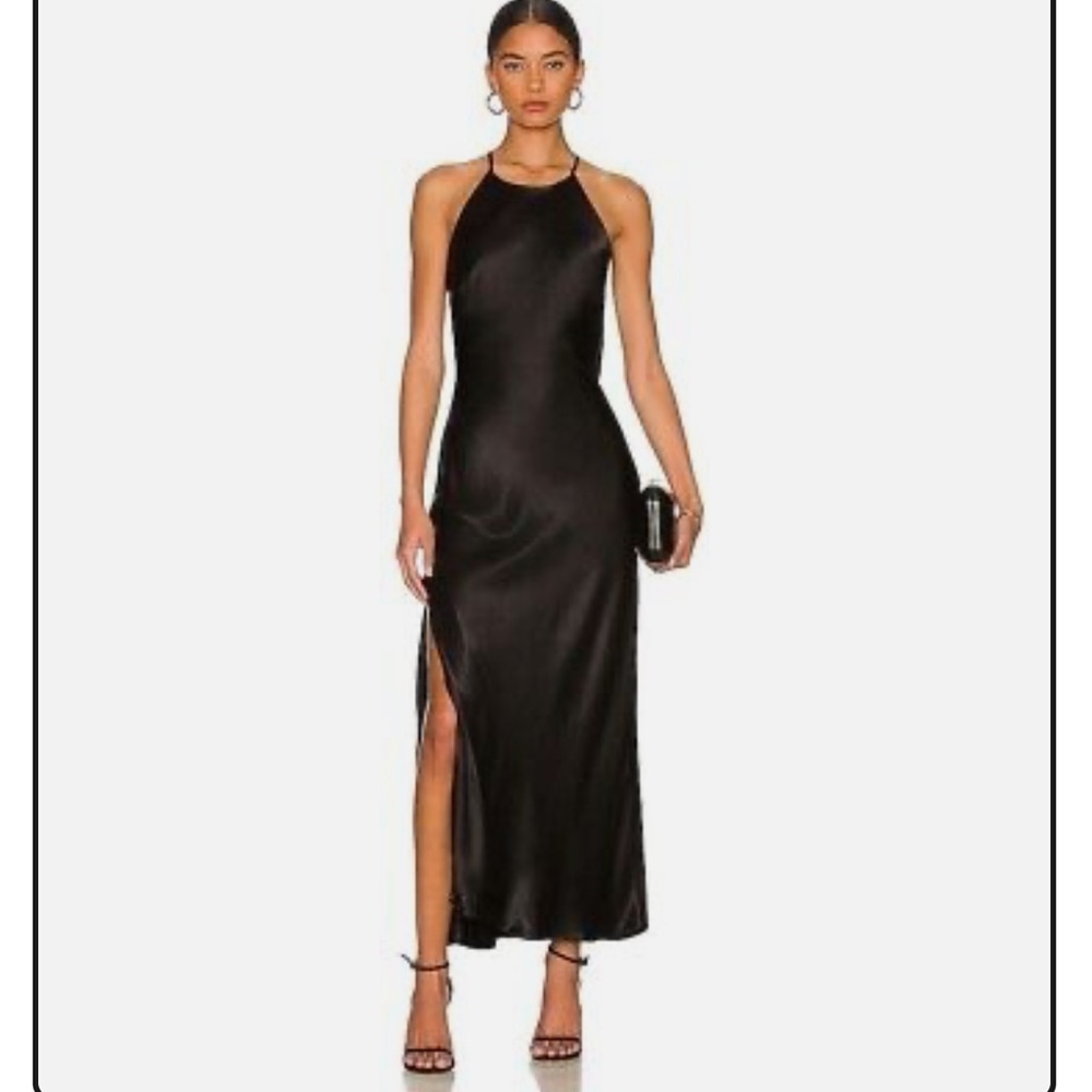 Elegant Black Satin Dress